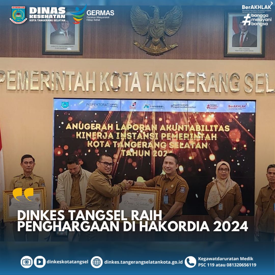 Dinkes Tangsel Raih Pemghargaan di Hakordia 2024