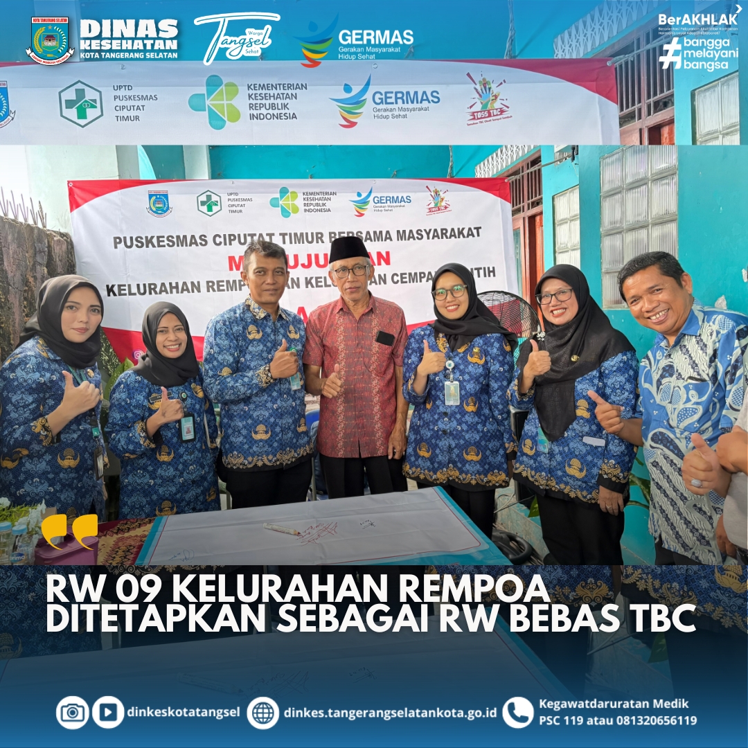 RW 09 Kelurahan Rempoa Ditetapkan sebagai RW Bebas TBC