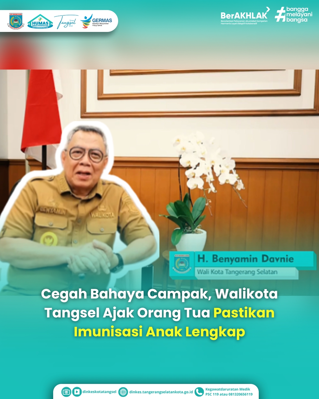 Cegah Bahaya Campak, Walikota Tangsel Ajak Orang Tua Pastikan Imunisasi Anak Lengkap