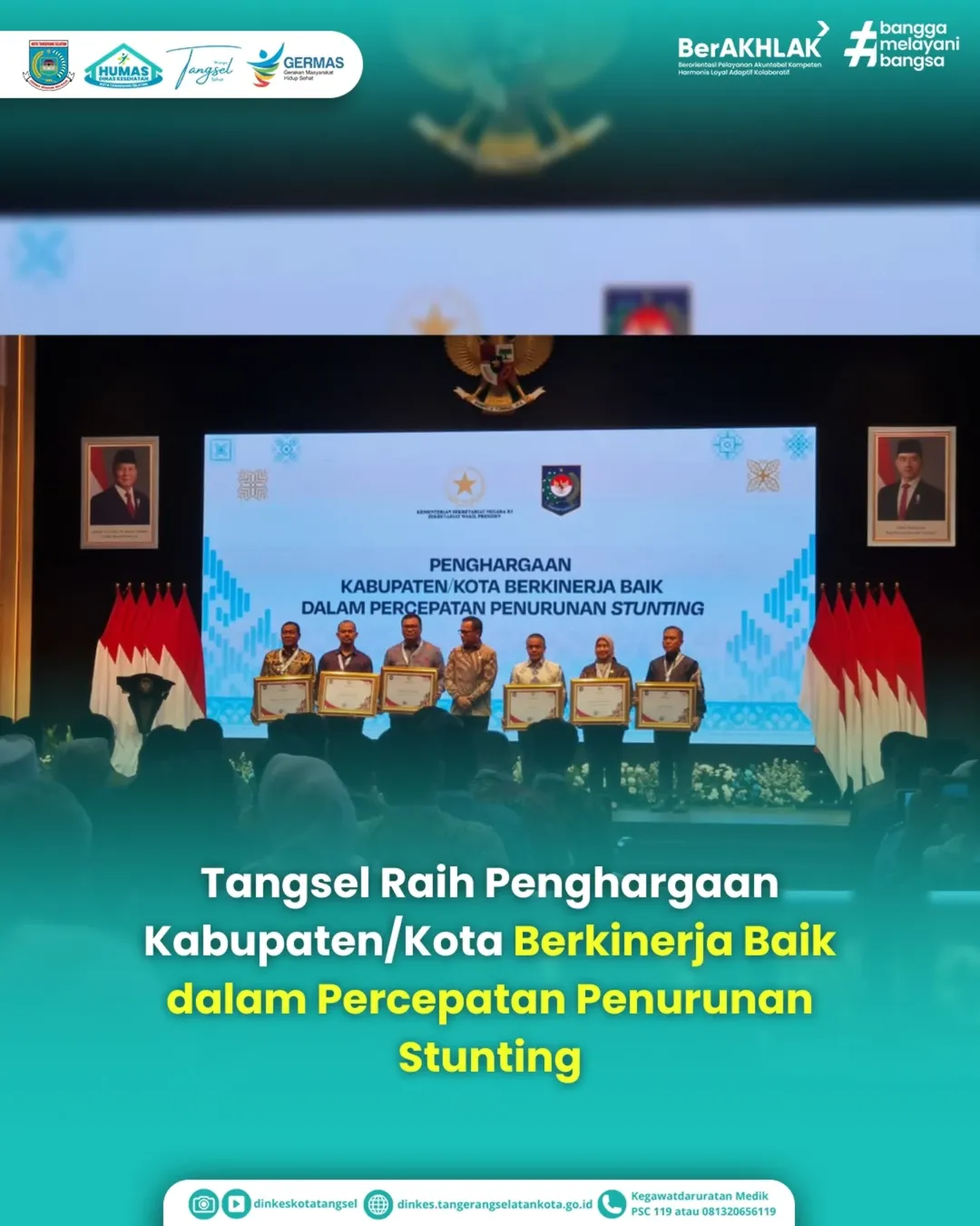 Tangsel Raih Penghargaan Kabupaten/Kota Berkinerja Baik dalam Percepatan Penurunan Stunting