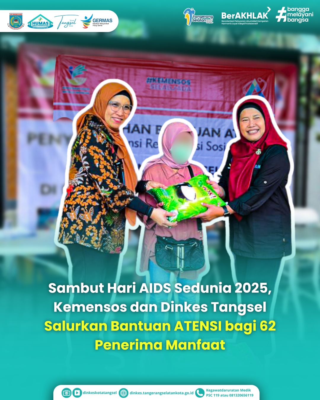Sambut Hari AIDS Sedunia 2025, Kemensos dan Dinkes Tangsel Salurkan Bantuan ATENSI bagi 62 Penerima Manfaat