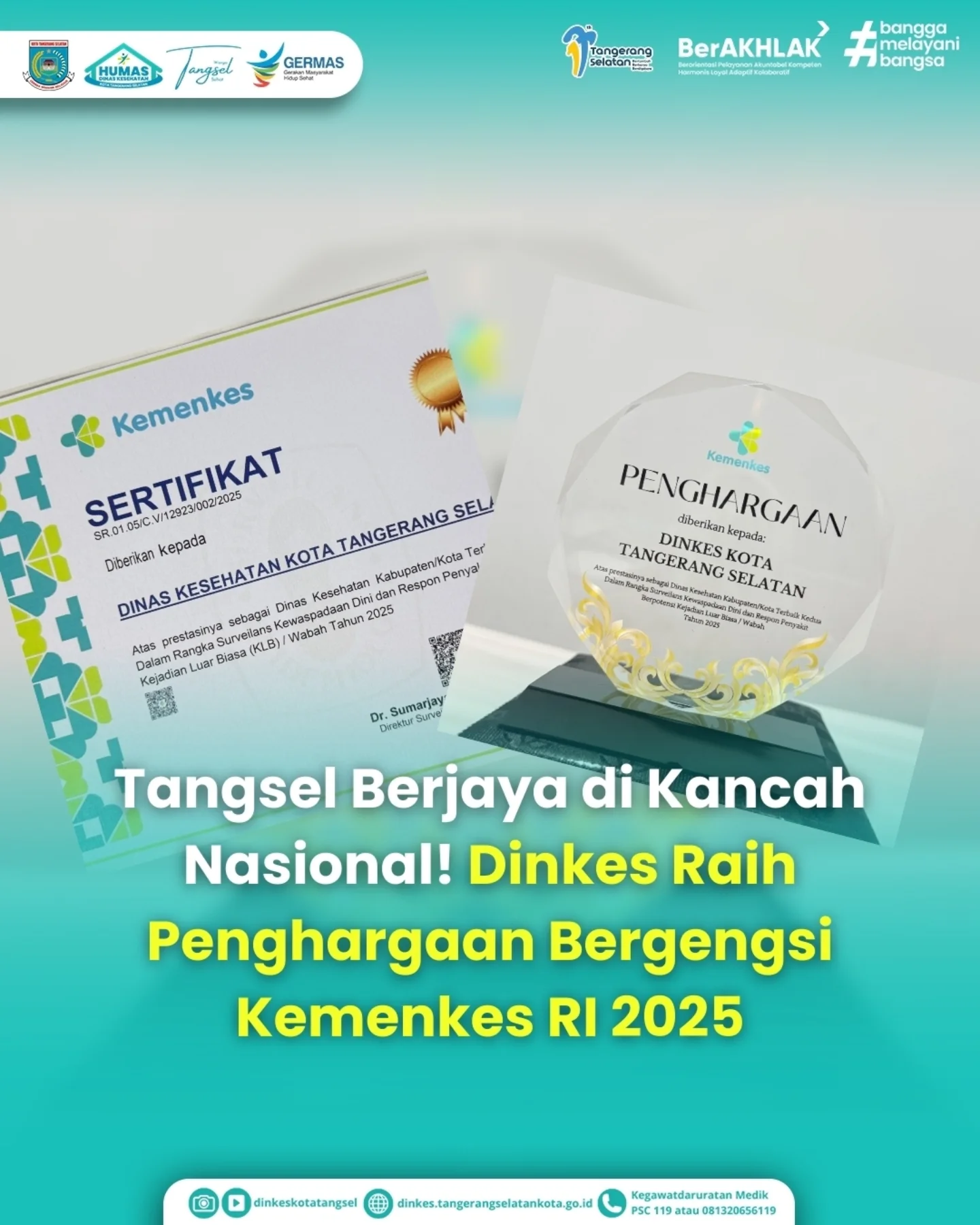 Dinkes Raih Penghargaan Bergengsi Kemenkes RI 2025