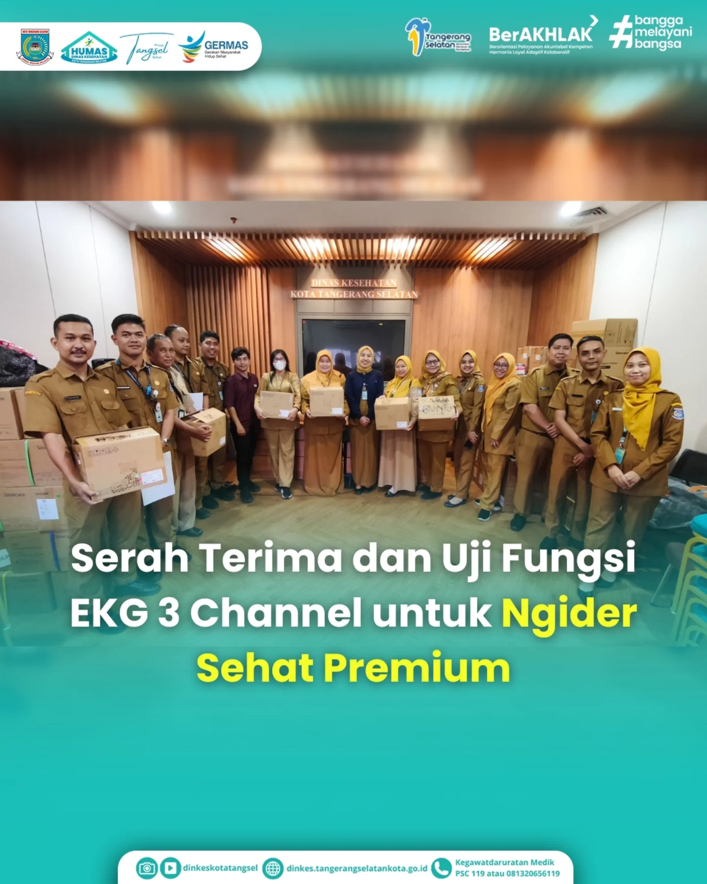 Serah Terima dan Uji Fungsi EKG 3 Channel untuk Ngider Sehat Premium