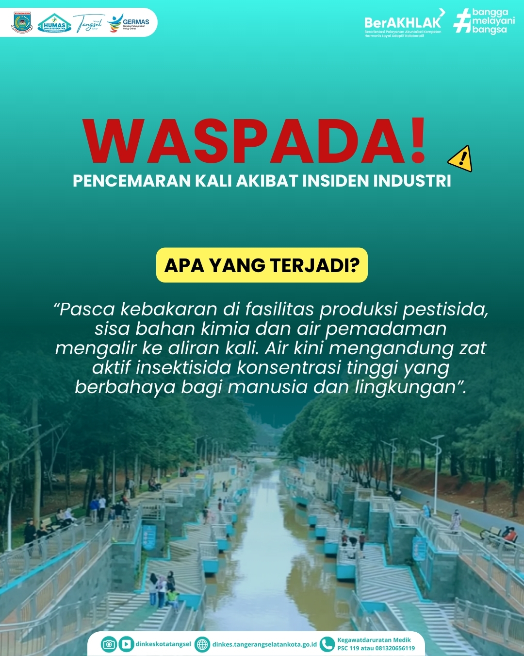 DINKES TANGSEL WASPADAI DAMPAK KESEHATAN PASCA KEBAKARAN GUDANG KIMIA DI TAMAN TEKNO
