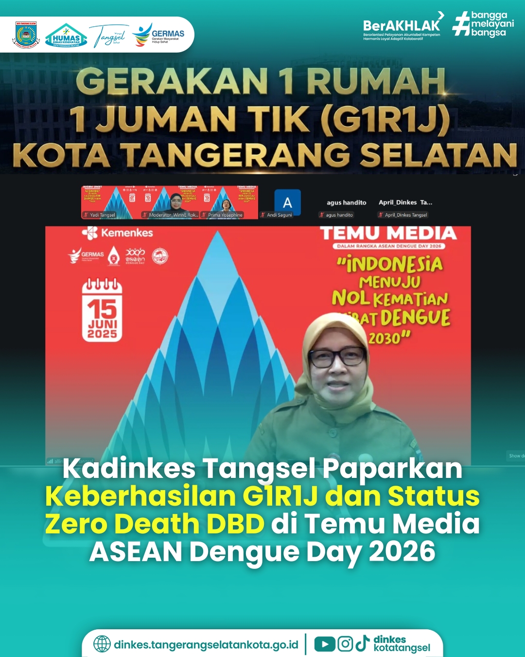 Kadinkes Tangsel Paparkan Keberhasilan G1R1J dan Status Zero Death DBD di Temu Media ASEAN Dengue Day 2026