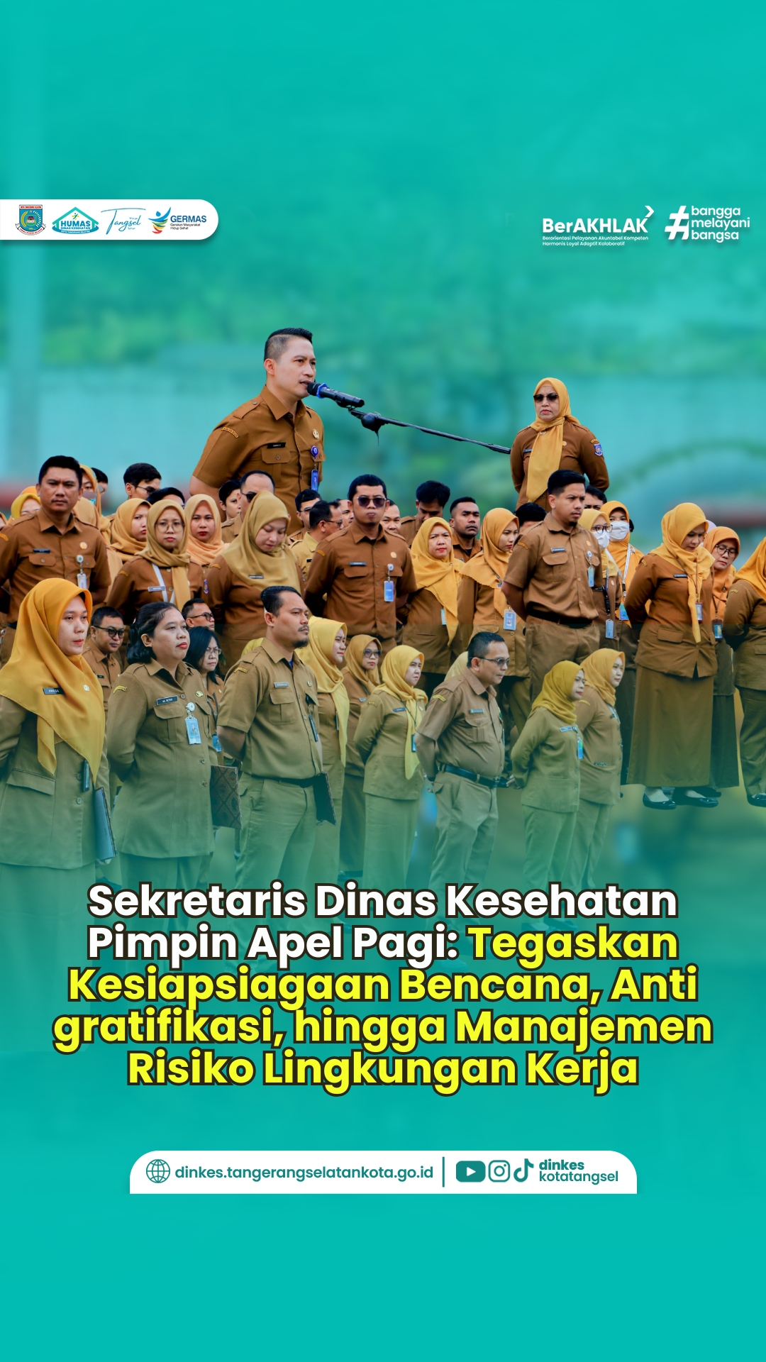 Sekretaris Dinas Kesehatan Pimpin Apel Pagi: Tegaskan Kesiapsiagaan Bencana, Anti gratifikasi, hingga Manajemen Risiko Lingkungan Kerja