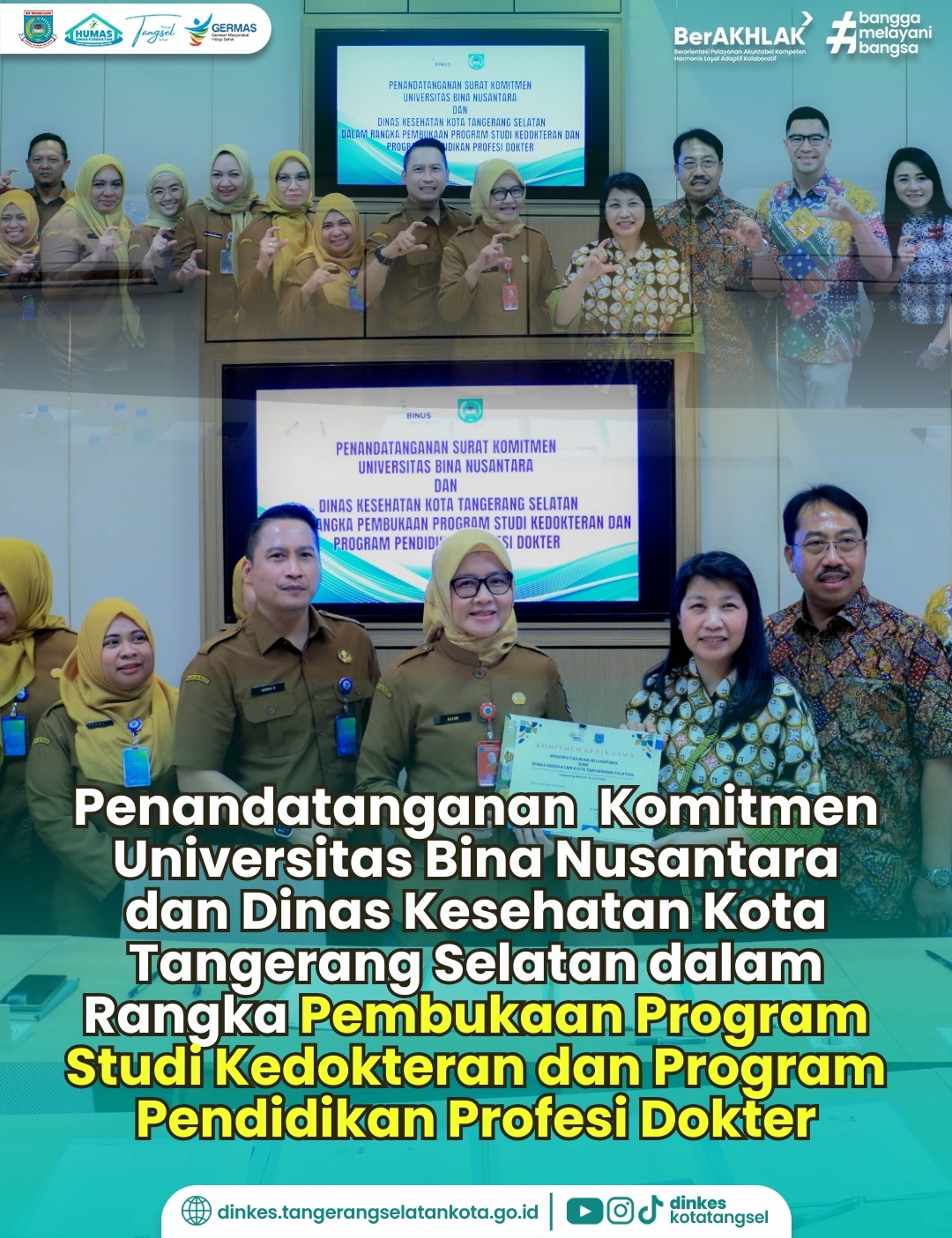 Penandatanganan  Komitmen Universitas Bina Nusantara dan Dinas Kesehatan Kota Tangerang Selatan