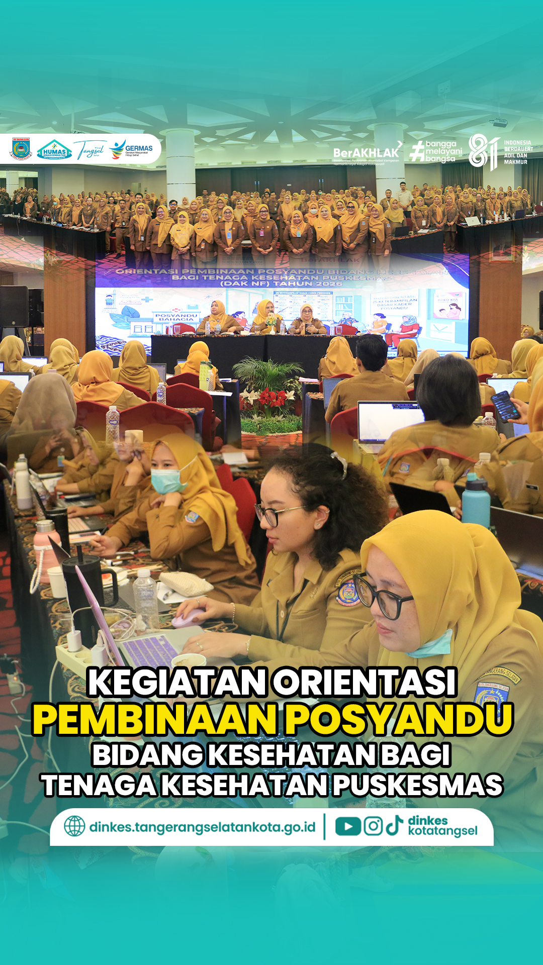 Dinas Kesehatan Kota Tangerang Selatan menyelenggarakan Orientasi Pembinaan Posyandu Bidang Kesehatan bagi Tenaga Kesehatan Puskesmas